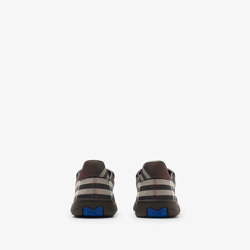 Check Terrace Sneakers in Mahogany red - Men | Burberry® Official