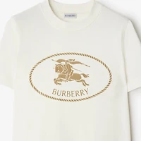Knight Stamp Cotton T-shirt in Chalk white - Women | Burberry® Official