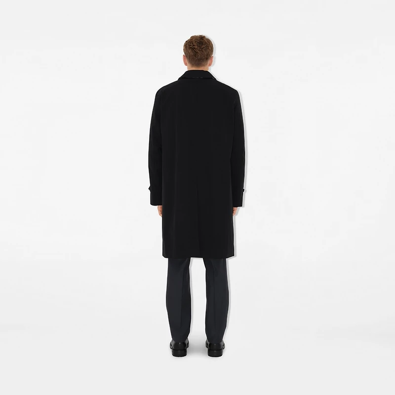 Long Gabardine Car Coat in Black - Men, Cotton | Burberry® Official