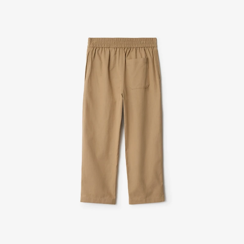 Cotton Blend Trousers in Sand | Burberry® Official