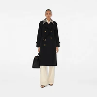 Long Check Collar Castleford Trench Coat in Black - Women, Cotton | Burberry® Official