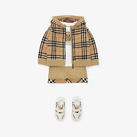 Check Wool Zip Hoodie in Sand beige | Burberry® Official