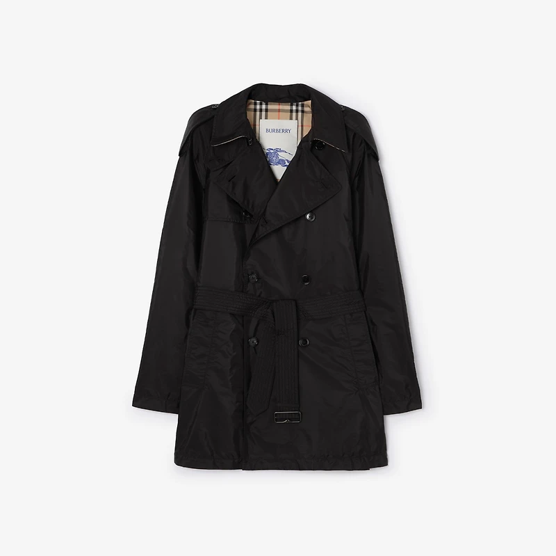 Mid-length Nylon Leadenham Trench Coat in Black - Men | Burberry® Official