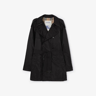 Mid-length Nylon Leadenham Trench Coat in Black - Men | Burberry® Official