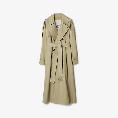 Long Gabardine Castleford Trench Coat in Hunter - Women | Burberry® Official
