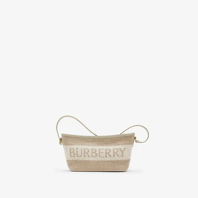 Logo Mini Bag in Natural - Women, Cotton, Linen, Nylon, Wool | Burberry® Official