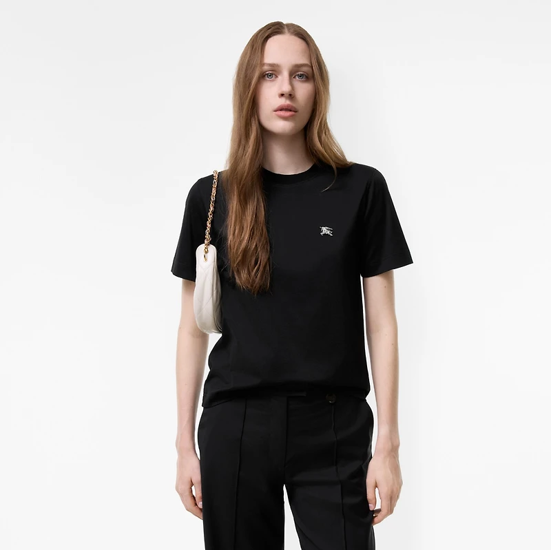 Knight Jewel Cotton T-shirt in Black - Women | Burberry® Official