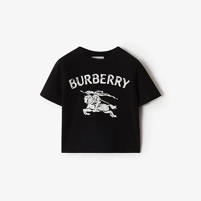 Knight Stretch Cotton T-shirt in Black | Burberry® Official