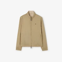 Reversible Cotton Harrington Jacket in Sparrow beige - Men | Burberry® Official
