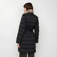 Mid-length Nylon Hooded Puffer Coat in Black - Women | Burberry® Official