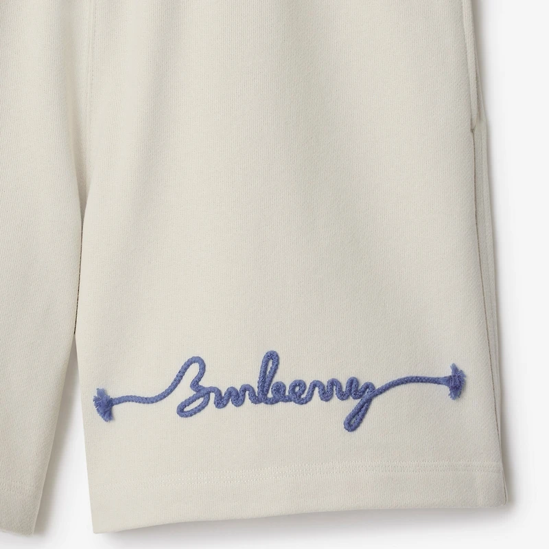 Knot Logo Cotton Shorts in Sail - Men | Burberry® Official