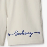 Knot Logo Cotton Shorts in Sail - Men | Burberry® Official