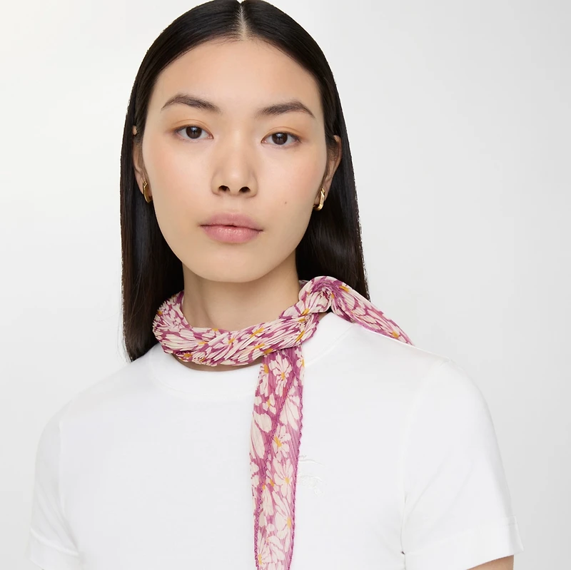 Daisy Silk Scarf in Allium purple | Burberry® Official