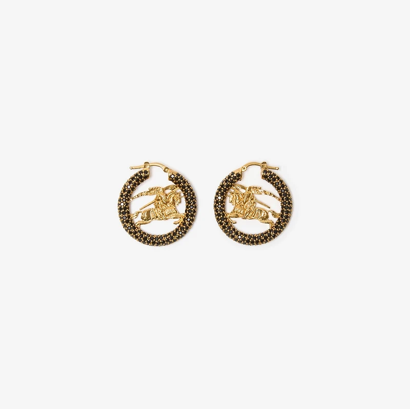 EKD Pavé Hoop Earrings in Gold/black - Women | Burberry® Official