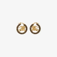 EKD Pavé Hoop Earrings in Gold/black - Women | Burberry® Official