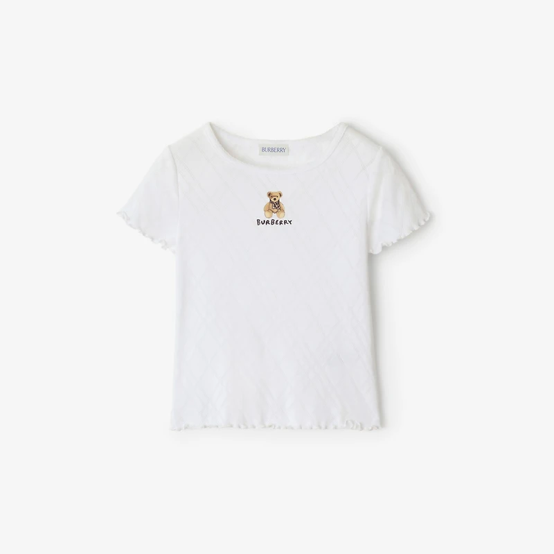 Thomas Bear Cotton T-shirt in White | Burberry® Official