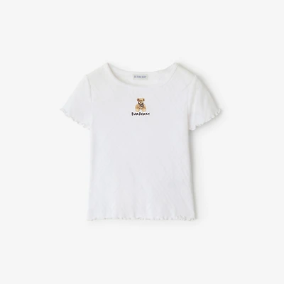 Thomas Bear Cotton T-shirt in White | Burberry® Official