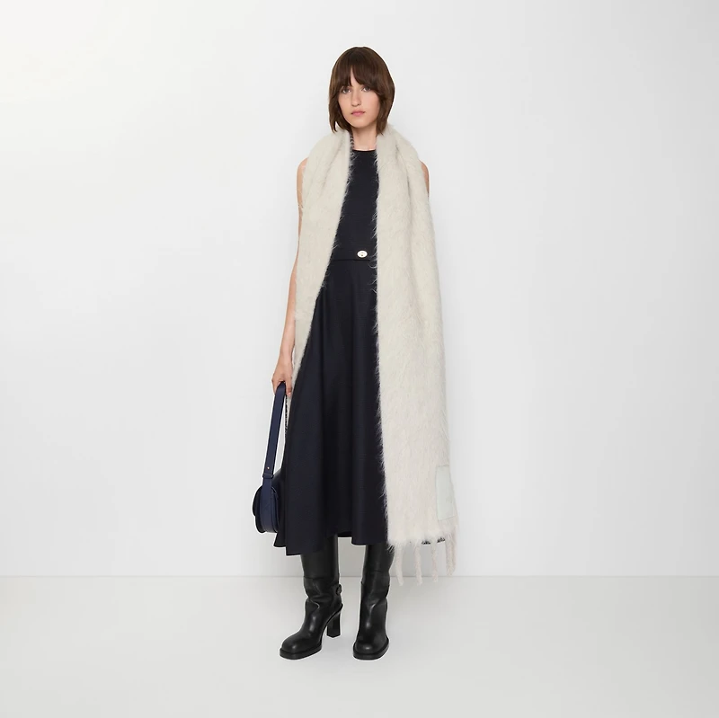 Alpaca Wool Blend Scarf in Alpine white | Burberry® Official