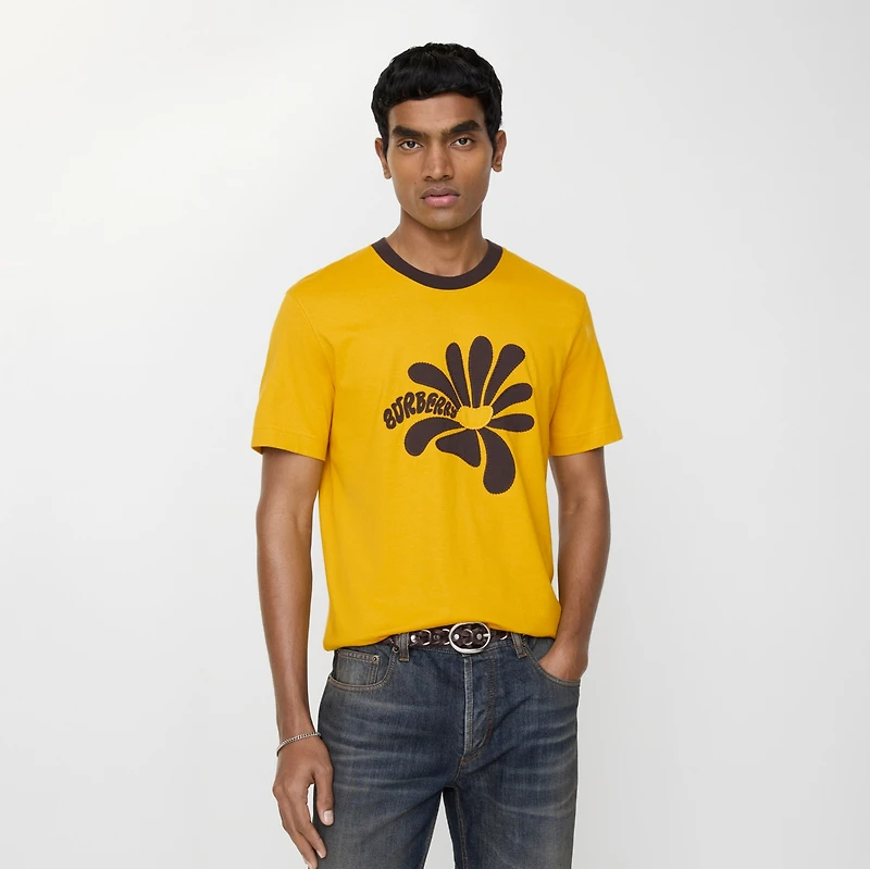 Daisy Cotton T-shirt in Pear yellow - Men | Burberry® Official