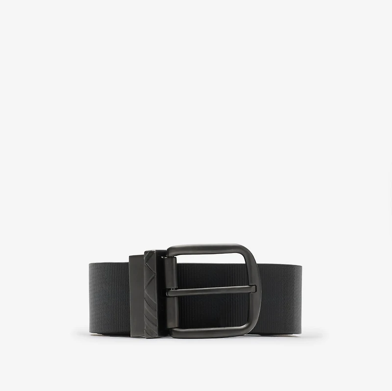 Reversible Check Pin Belt in Black/charcoal grey - Men | Burberry® Official