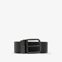 Reversible Check Pin Belt in Black/charcoal grey - Men | Burberry® Official