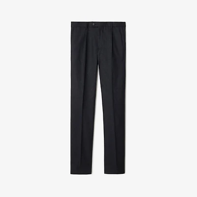 Wool Flannel Tailored Trousers in Brisk grey - Men | Burberry® Official