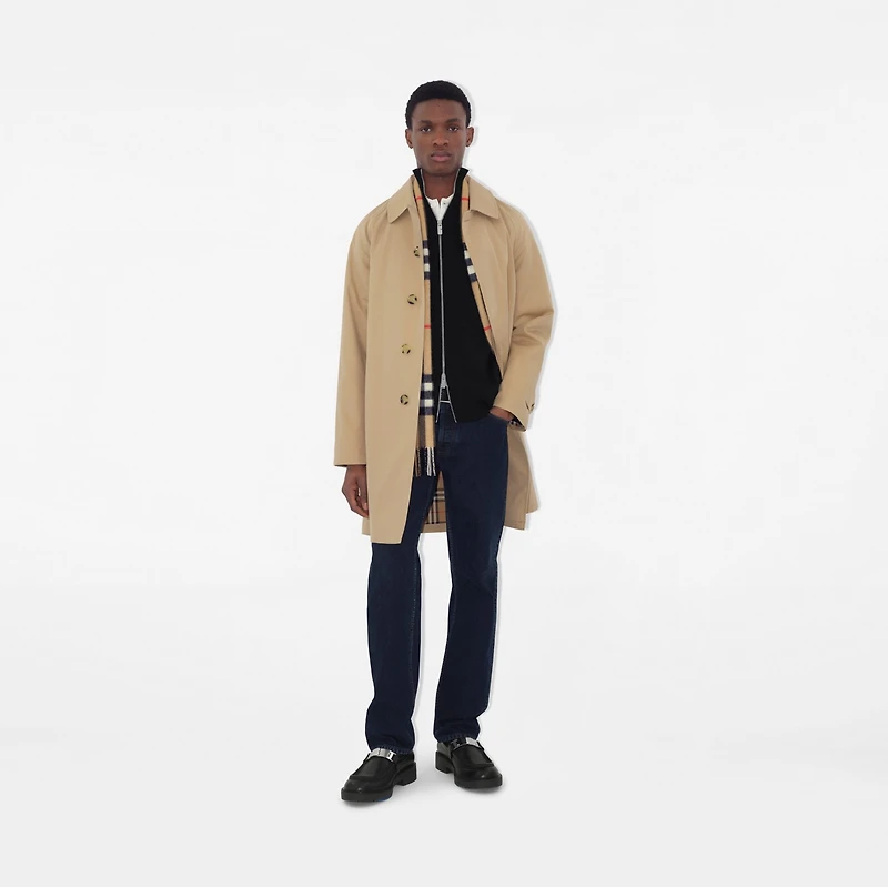 Mid-length Camden Heritage Car Coat in Honey - Men, Cotton Gabardine | Burberry® Official
