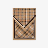 Check Knight Stamp Silk Scarf in Sand beige | Burberry® Official