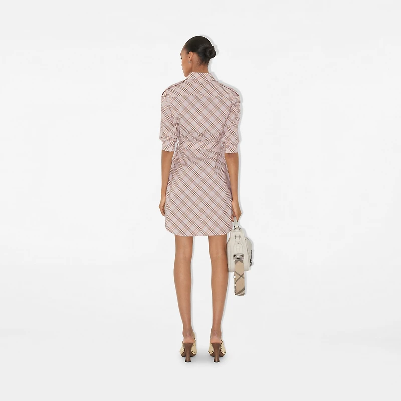 Check Cotton Shirt Dress in Floss - Women | Burberry® Official