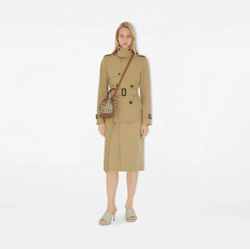 Mini Check Bucket Bag in Archive beige/briar brown - Women | Burberry® Official