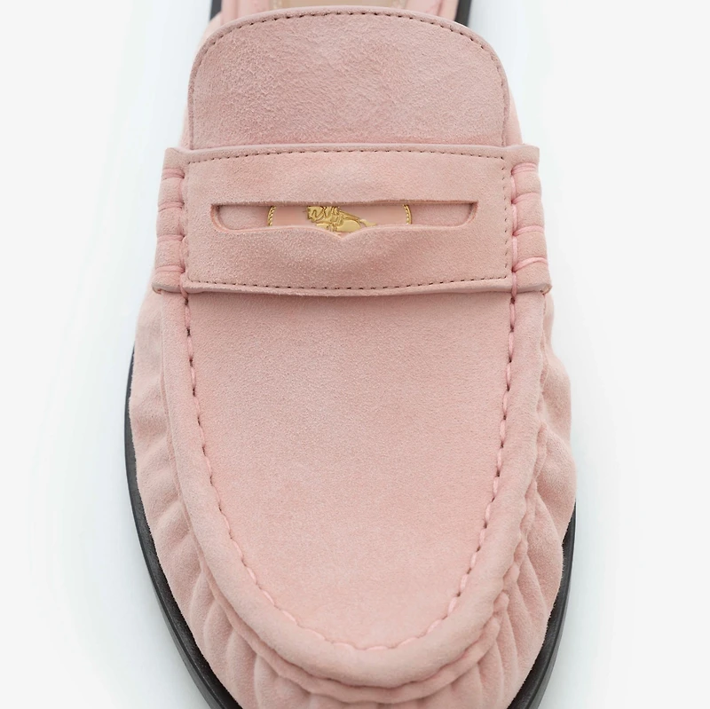 Leather Cadet Mules in Peony pink - Women | Burberry® Official