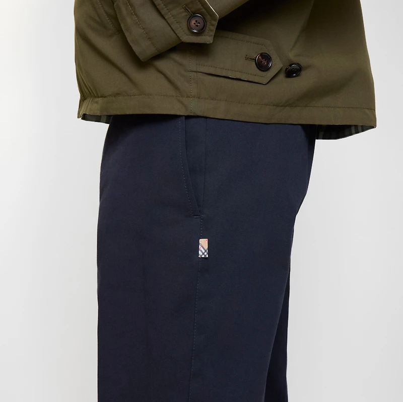 Cotton Twill Chinos in Navy - Men | Burberry® Official