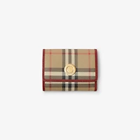 Small Check Folding Wallet in Archive beige/ruby red - Women | Burberry® Official