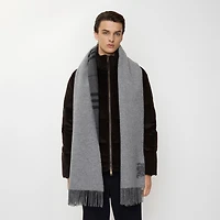 Wide Reversible Check Cashmere Scarf in Charcoal/vine | Burberry® Official