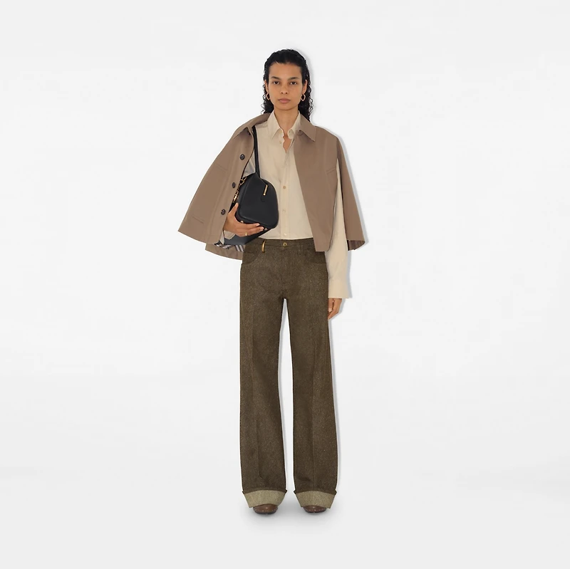 Cotton Blend Cape in Trail - Women, Tropical Gabardine | Burberry® Official