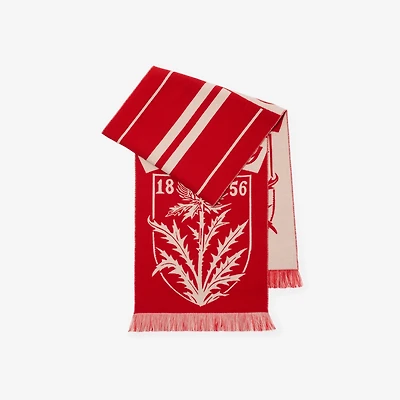 Thistle Shield Wool Scarf in Poppy red | Burberry® Official