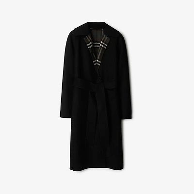 Reversible Wool Wrap Coat in Black 11/7 update title and Tab 1 - Women | Burberry® Official