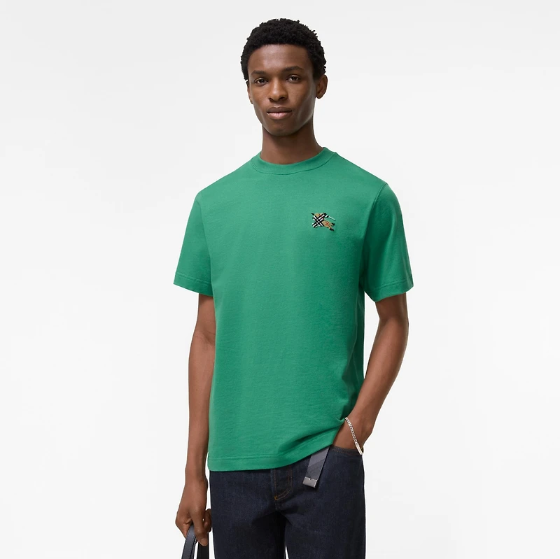 Cotton T-shirt in Jade green - Men | Burberry® Official