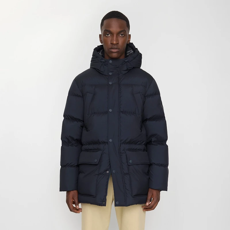 Hooded Puffer Jacket in Navy blue - Men | Burberry® Official