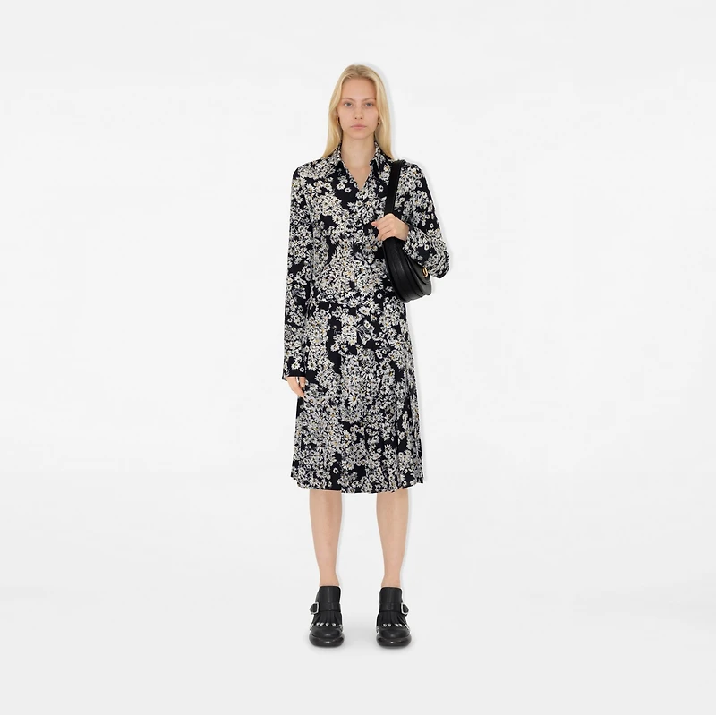 Regular Fit Daisy Silk Shirt in Black - Women | Burberry® Official