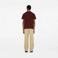 Check Collar Cotton Polo Shirt in Box red - Men | Burberry® Official