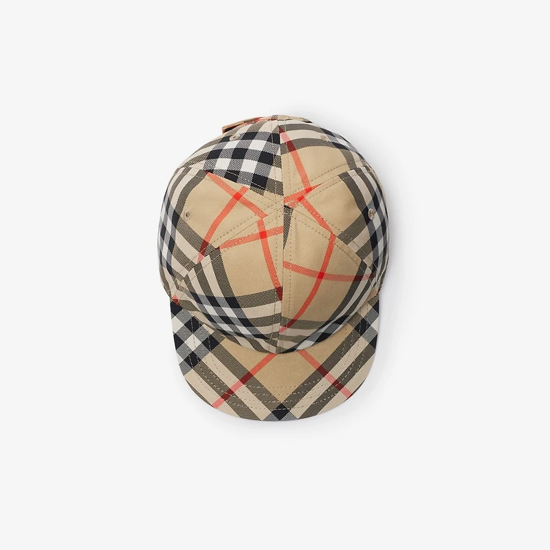Check Baseball Cap in Sand - Children | Burberry® Official