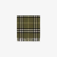 Wide Check Cashmere Scarf in Pea green | Burberry® Official
