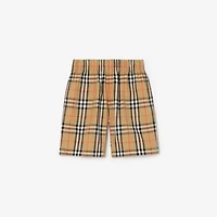 Check Cotton Cargo Shorts in Sand beige | Burberry® Official