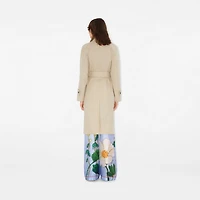 Long Highgrove Gabardine Car Coat in Nutmeg - Women, Cotton | Burberry® Official