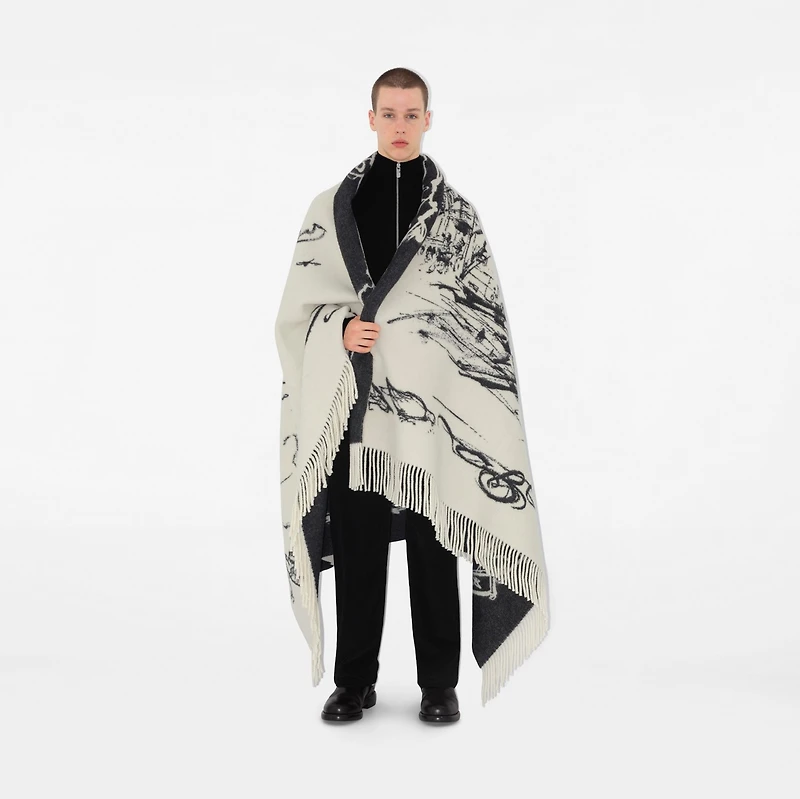 Westminster Wool Blanket in Monochrome | Burberry® Official