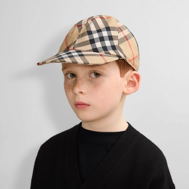 Check Baseball Cap in Sand - Children | Burberry® Official