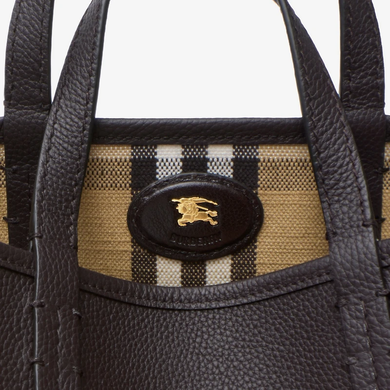 Mini Reversible Bloomsbury Tote​ in Peat brown/sand beige - Women | Burberry® Official