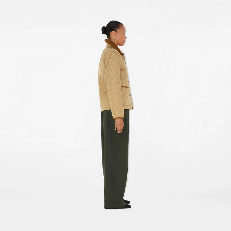 Quilted Nylon Jacket in Flax/sand - Women | Burberry® Official
