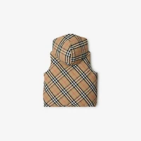 Reversible Check Nylon Padded Gilet in Sand | Burberry® Official
